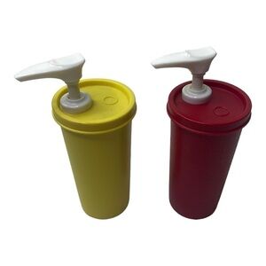 Vintage Tupperware Ketchup & Mustard Condiment Dispensers